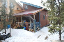 The front porch of our cabin