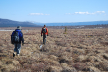 Christian and Rosvel walking out to the Gradient Site.