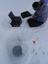 Taking CO2 samples in the tundra