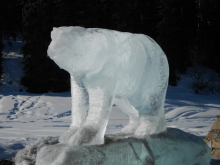 Ice carving of a bear