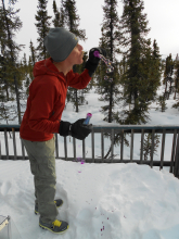 Mr. Wood is blowing bubbles at -18 F!