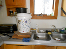 The sink in our dry cabin