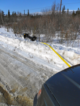 Pulling out the snowmobile