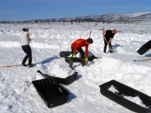 digging snow