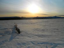 Sunrise on the study site.