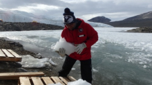 Byron Adams moving ice berries