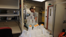 Matt Hedin Washing Dishes in the Lab