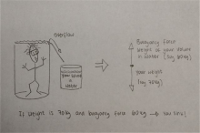 Diagram for Archimedes principle