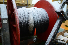 winch drum with the more than 4000 m of cable 