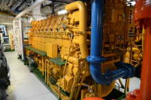 One of the four diesel engines in the Palmer