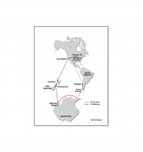 Route that I will travel to and from Antarctica