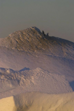 Penguins on top of a large berg