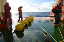 Encased glass floats ready to be deployed