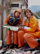 Tony and Cassiar on a fine fishing day in Alaska