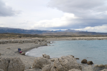 Lago Sarmiento beach