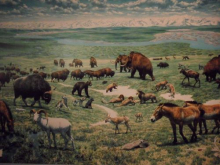 Painting of extinct animals