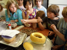 Stuffing the squash with venison