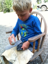 Flint-knapping kid