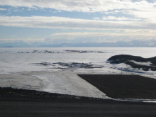 There are planes and a large dirt patch which becomes a boat dock in December.