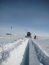 Trenches were cut for the rest of the surface cables.