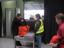 Security screening at Christchurch--take out those laptops!