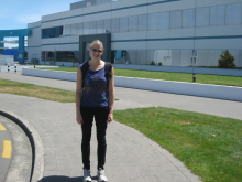 Outside the International Antarctic Center at the CDC (clothing distr. center)