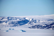 Ice bergs in fjord