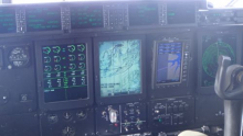 GPS view of glacier as we fly directly above.