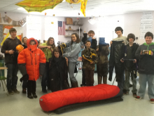 Mr. Will's 7th Graders Inspecting Glacier Gear