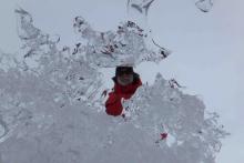 Dr. Tom "Topper" Powers through ice