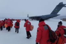 In line to board C-17