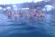 Soaking in Chena Hot Springs