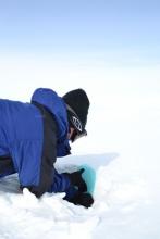 Getting a Snow Layer Sample in Greenland