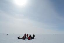 Measuring snow density on the skiway