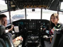 Ole and Sylvia experience a pilot's view