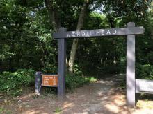 Cheesequake trailhead sign