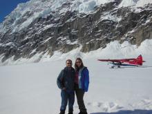 Lauren and Ethan on Ruth Glacier