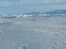 Looking back at the pressure ridges from Scott base.