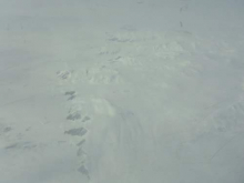 First view of Antarctica - mountains as seen from the cockpit of the C-17.