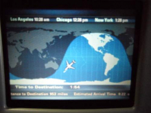 Flight path screen on the Quantas flight