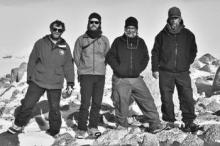 ohn Stone, Seth Cowdrey, Maurice Conway, and Twit Conway on top of Mt. Hope