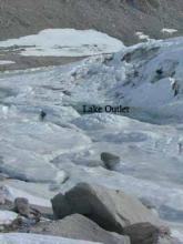 Lake outlet where water connects to the Ross Sea.