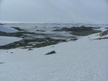 Lake at the bottom of Mt. Hope next to the Ross Ice Shelf