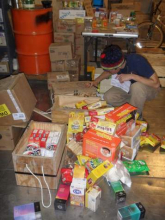 Packing all our food in rock boxes