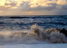 The Chukchi Sea this afternoon.  The weaves were even higher than last evening.