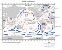 New York State Education Department Regents Earth Science Reference Tables Page 10 Surface Ocean Currents