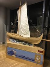 Viking ship in the Keflavik International Airport, Reykjavik Iceland.  Photo by Lisa Seff. February 2016.