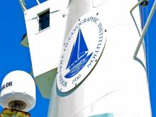 Looking up toward the Crows Nest on the WHOI Research Vessel Knorr.r