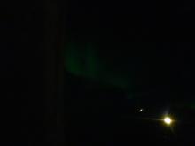 Aurora seen flying into Fairbanks Alaska. 