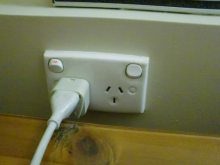 An outlet with switches